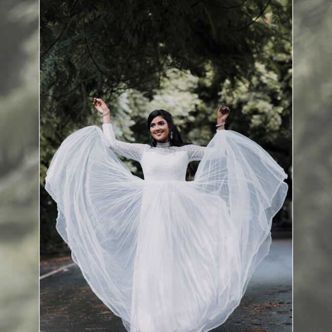 Christian Bride in White Gown